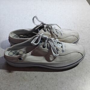 Keds Backless Sneaker Mules 8 White Lace Up Coastal Preppy Comfort  Arch Support